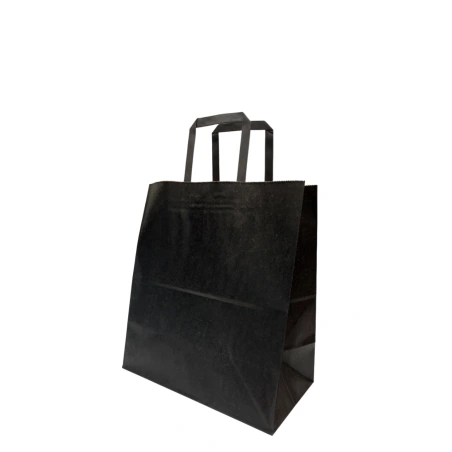 Craft Paper Bag, 30×28×15 cm, black, 120 µm