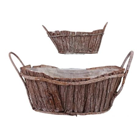 Medžio žievės vazonas, 13×30×16 cm