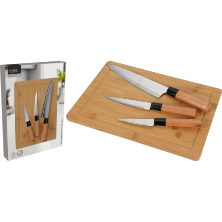 Nažu komplekts, 21 cm, 24 cm, 33 cm, un dēlis 35 × 25 cm