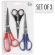 Scissors, 1 pack - 3 pcs., 19 cm, 15 cm, 12.7 cm