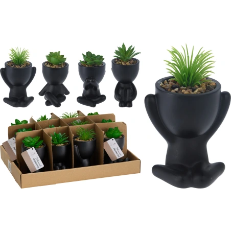 Pot with artificial plant, 13 cm