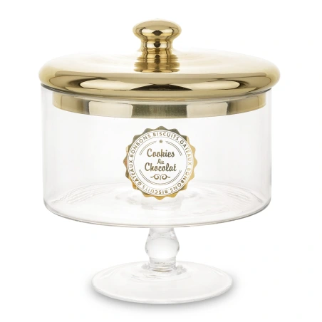 Decorative glass container, 21×18×18 cm