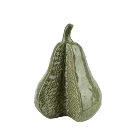 Ceramic pear figurine, 12×11×17 cm, green