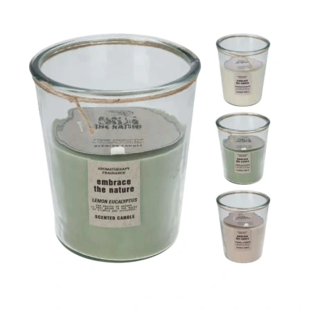 Scented candle in a glass jar, 18×21 cm, lemon, verbena and lavender scent