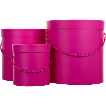 Dovanų dėžutės, fuksijos (magenta)  spalvos, 1 pak. - 3 vnt. (20×20 cm, 18×18 cm, 13×13 cm)