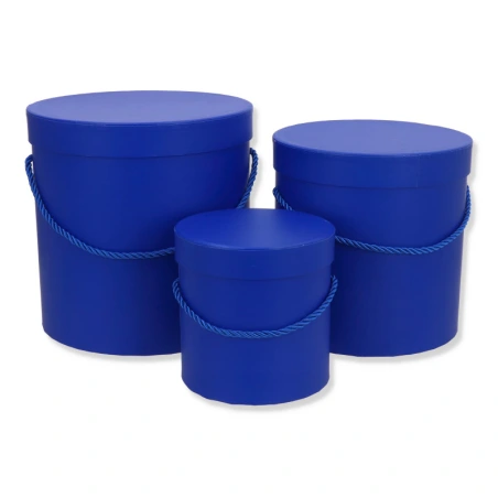 Gift boxes, royal blue, 1 pack - 3 pcs. (20×20 cm, 18×18 cm, 13×13 cm)