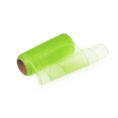 Organza, 12 cm × 9 y (~8 m), apple green