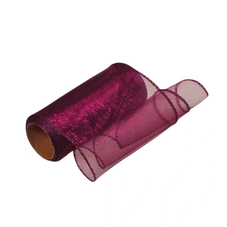 Organza, 12 cm × 9 m (~8 m), tumši plūmju krāsā