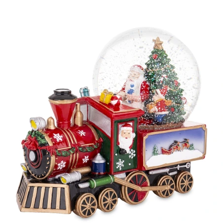 Glass ball "Steam locomotive", 18×22×12 cm