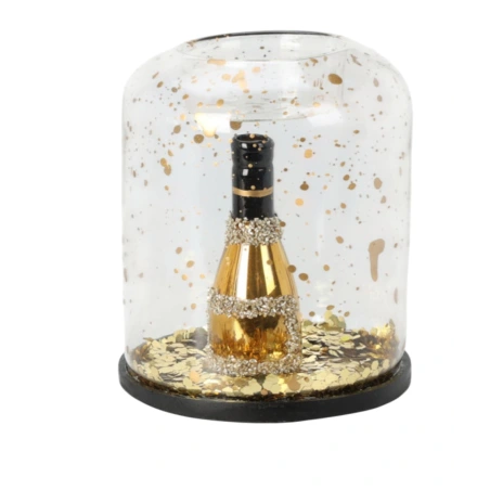 Tealight holder decorated with a shiny bottle
