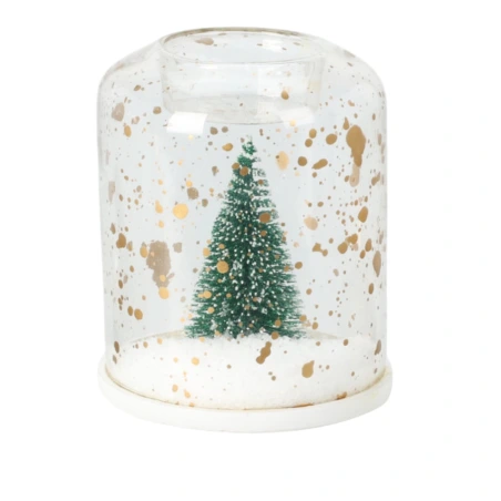 Tealight holder decorated with a Christmas tree