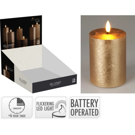 LED candle, 7.5×10 cm