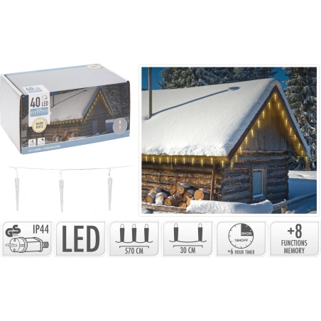 LED girlianda, 40 LED, 570 cm