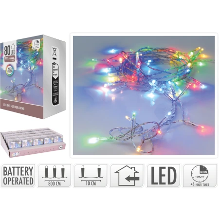 LED gaismas, 80 gab., 8 m