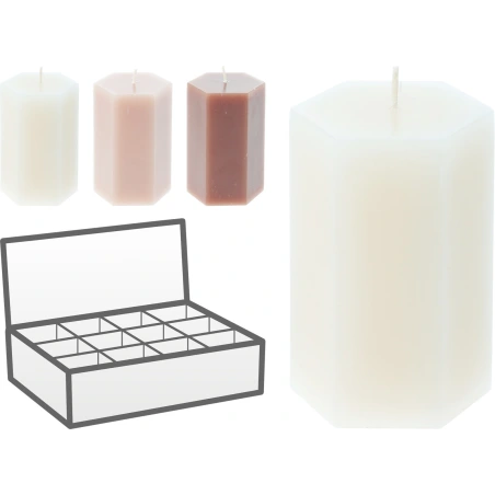 Candle, hexagonal, 7×10 cm