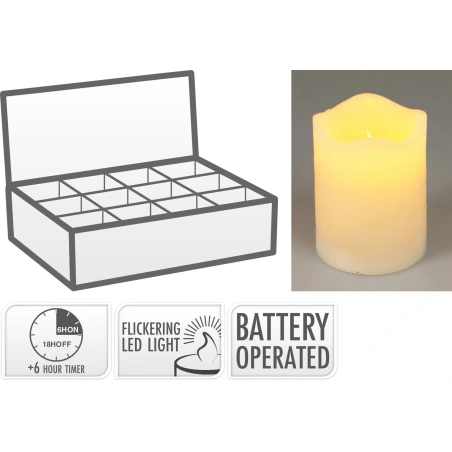 LED candle, 7×9 cm