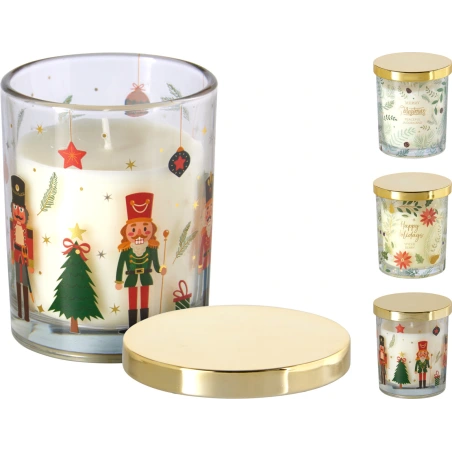 Christmas candle in a glass jar, 10 cm
