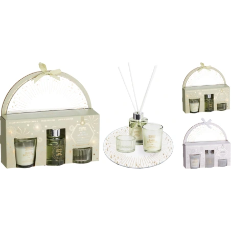 Aromatic gift set (cotton and salt, cactus and basil scents)