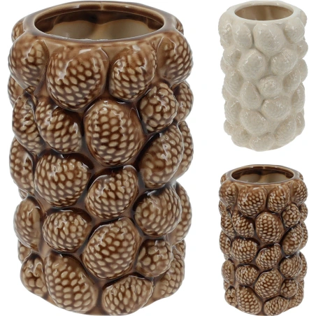 Vase with pine cones, 23 cm