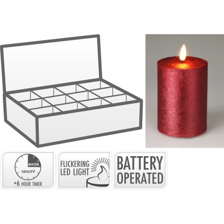 LED candle, 7.5x10 cm