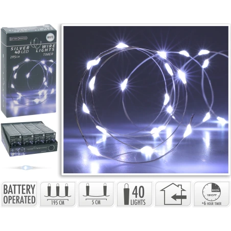 LED gaismas, 40 gab., 195 cm