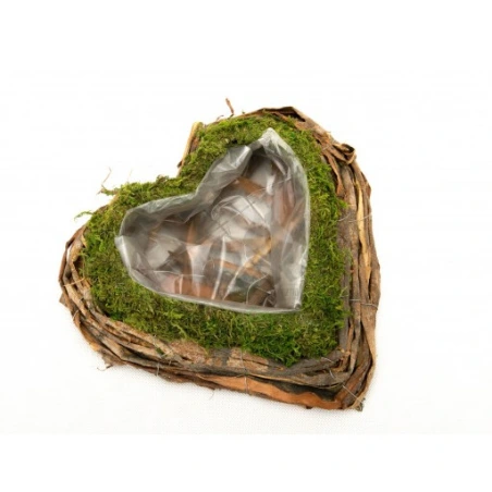 Samanų vazonas „Širdis“, 7×30×30 cm
