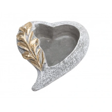 Cement flowerpot heart-shaped, 7×18×22 cm