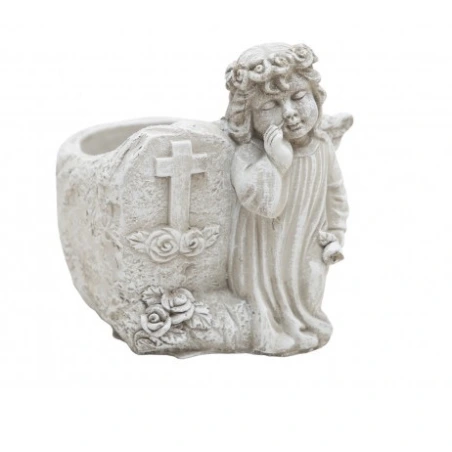 Flowerpot with angel, 15×13×16 cm