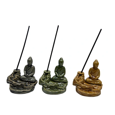 Incense burner with Buddha, 10.5×7×12 cm