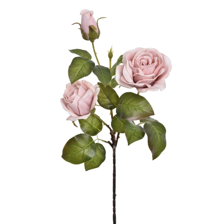 Dirbtinė gėlė rožė, 69 cm, rožinės spalvos
