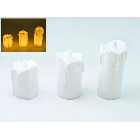 LED žvakių rinkinys, 1 rink. - 3 vnt. - 9,5 cm, 8 cm, 6,5 cm