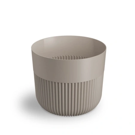 Flowerpot "Alia", dark beige, 15×12.8 cm