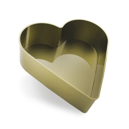 Plastmasas puķupods - ikebana "Sirds", zelta krāsā, 24,1 × 25,1 cm