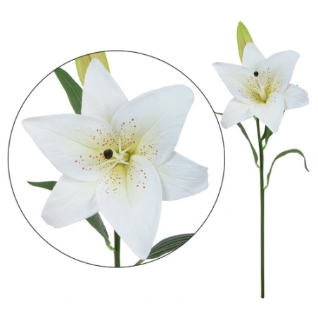 Artificial rubber lily, 66 cm, white