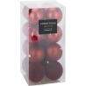 Ziemassvētku eglītes rotaļlietas, 8 cm, tumši sarkanā krāsā, 1 iepakojums - 16 gab.