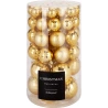 Christmas tree toys, disco style, 8 cm, gold color, 1 pack - 64 pcs.