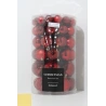 Christmas tree toys, disco style, 8 cm, red color, 1 pack - 64 pcs.