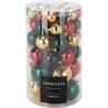 Christmas tree toys, disco style, 8 cm, various colors, 1 pack - 64 pcs.