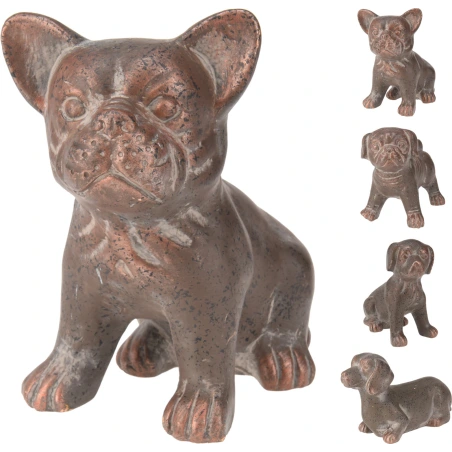 Figurine "Dog", 15 cm, gray-antique copper color