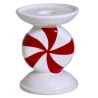 Ceramic candlestick, white-red