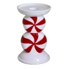 Ceramic candlestick, white-red