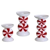 Ceramic candlestick, white-red