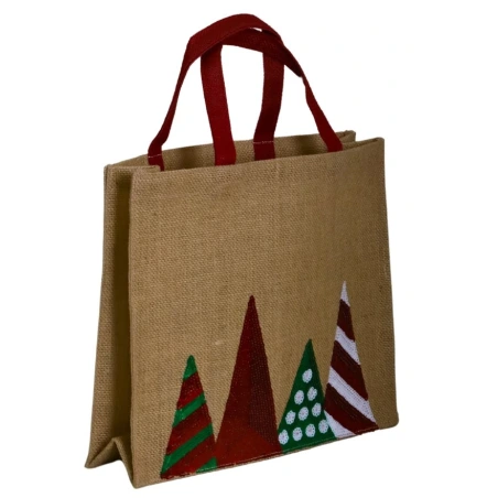 Christmas jute bag, 28×33×10 cm