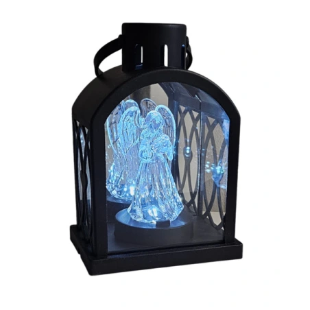 LED žibintas su angelu, 18×13 cm