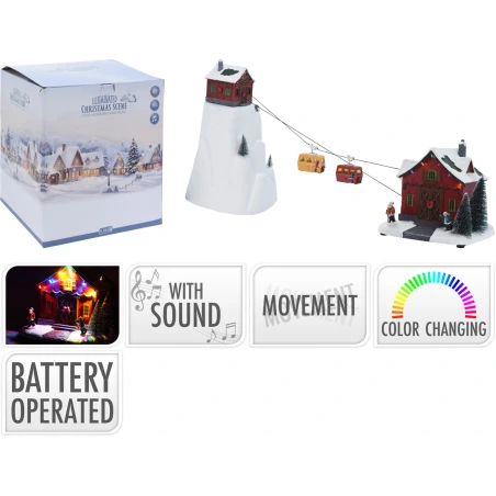 WINTER SCENERY CABLE CAR 53CM