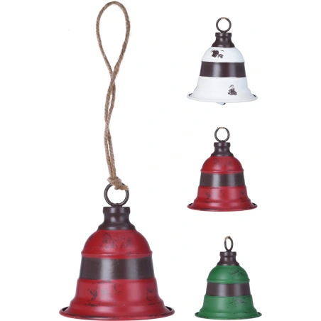 BELL WITH JUTE HANGER 10X12CM