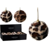 XMAS BALL 80MM LEOPARD PRINT 2