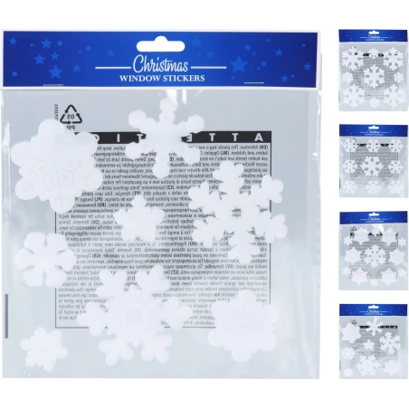 WINDOW STICKER SNOWFLAKE 9PCS