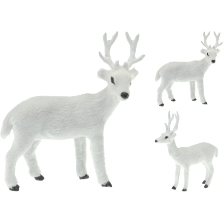 DEER STANDING 37CM WHITE 2ASS