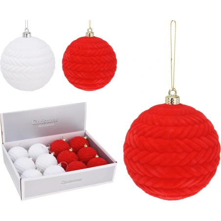 XMAS BALL 100MM KNITTED DESIGN
